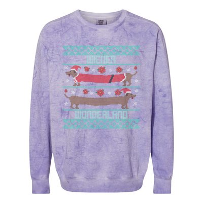 Dachshund Dog Wiener Wonderland Ugly Christmas Sweater Funny Meaningful Gift Colorblast Crewneck Sweatshirt