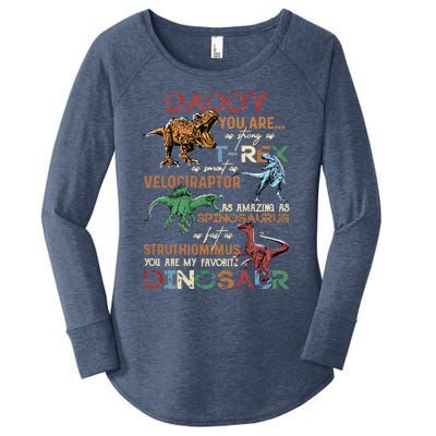 Dinosaur Daddy You Are As Strong As Tmeaningful Giftrex Daddysaurus Gift Women's Perfect Tri Tunic Long Sleeve Shirt