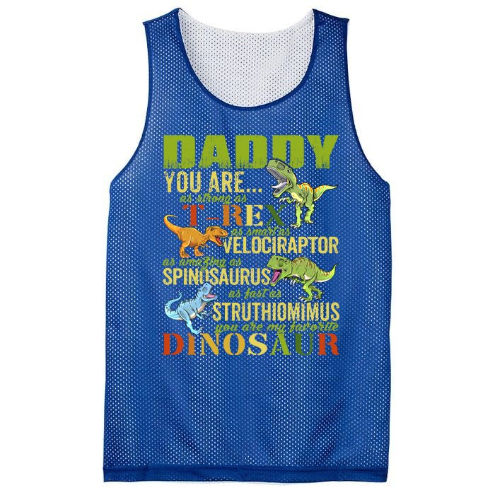 Daddysaurus Daddy You Are As Strong As T Rex Funny Dinosaur Gift Mesh Reversible Basketball Jersey Tank