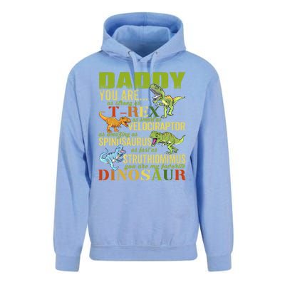 Daddysaurus Daddy You Are As Strong As T Rex Funny Dinosaur Gift Unisex Surf Hoodie