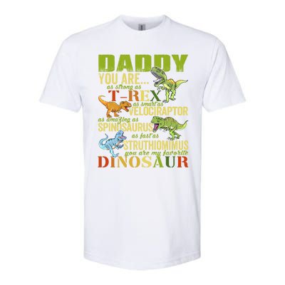 Daddysaurus Daddy You Are As Strong As T Rex Funny Dinosaur Gift Softstyle CVC T-Shirt