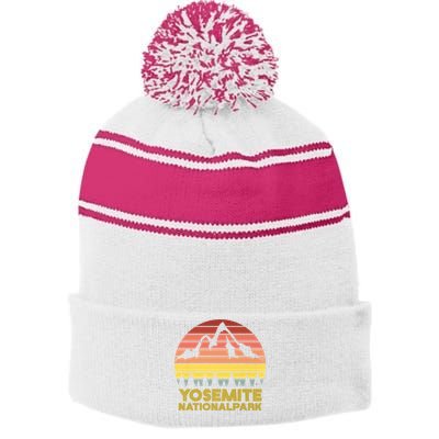 Debbie Dunn Yosemite National Park Tee Stripe Pom Pom Beanie