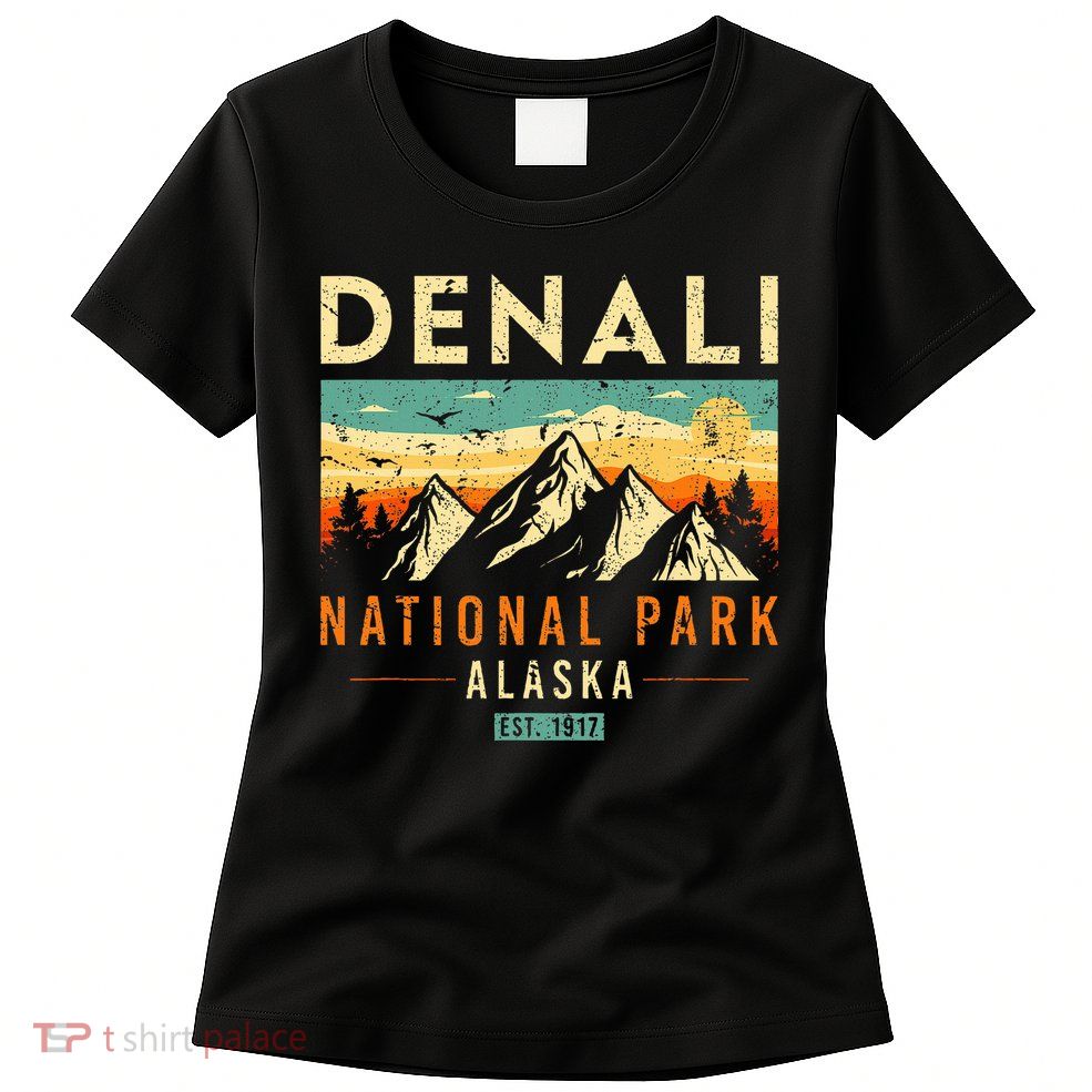 Denali Est. 1917 Vintage Retro Alaska National Park Womens T-Shirt