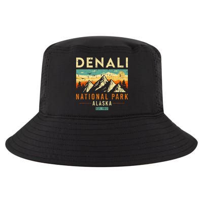 Denali Est. 1917 Vintage Retro Alaska National Park Cool Comfort Performance Bucket Hat