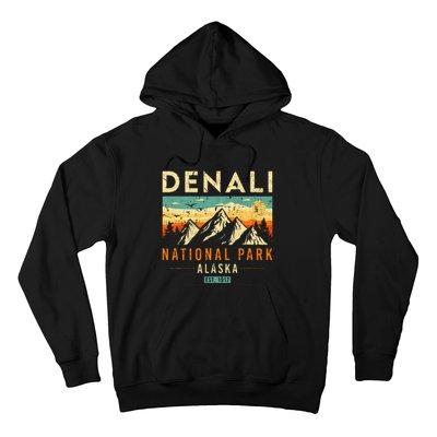 Denali Est. 1917 Vintage Retro Alaska National Park Hoodie