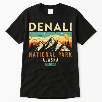 Denali Est. 1917 Vintage Retro Alaska National Park Tall T-Shirt