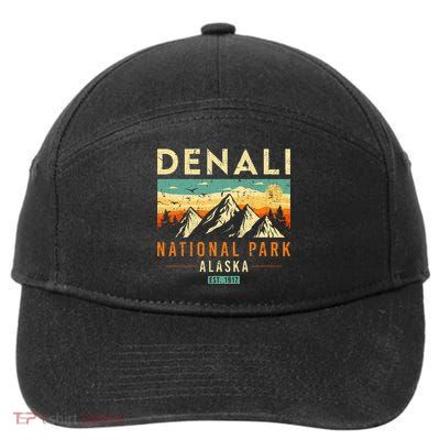 Denali Est. 1917 Vintage Retro Alaska National Park 7-Panel Snapback Hat
