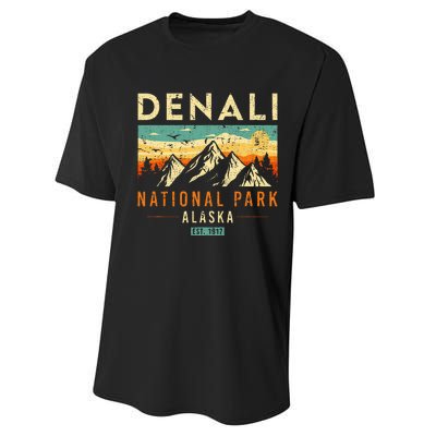 Denali Est. 1917 Vintage Retro Alaska National Park Performance Sprint T-Shirt