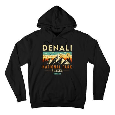 Denali Est. 1917 Vintage Retro Alaska National Park Tall Hoodie