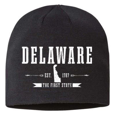 Delaware Est. 1787 The First State Pride State Map Sustainable Beanie