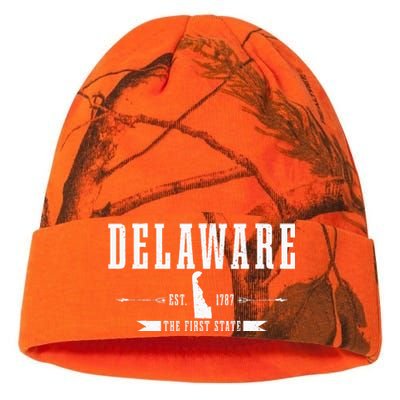 Delaware Est. 1787 The First State Pride State Map Kati Licensed 12" Camo Beanie