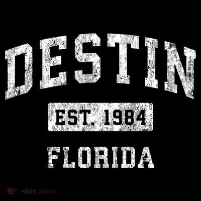 Destin Est 1984 Florida Fl Vintage Established Sports Design T-Shirt