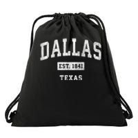 Dallas Est 1841 Texas Tx Vintage Sports Established Design Drawstring Bag