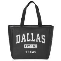 Dallas Est 1841 Texas Tx Vintage Sports Established Design Zip Tote Bag