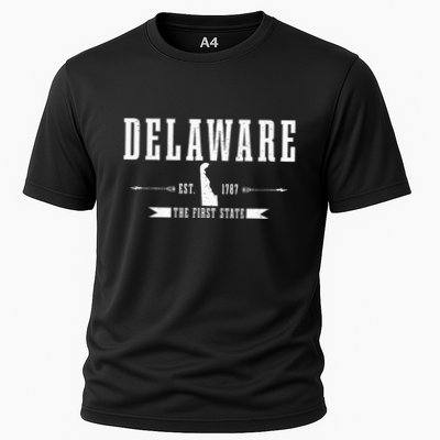 Delaware Est. 1787 The First State Pride State Map Vintage Performance Shirt