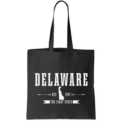 Delaware Est. 1787 The First State Pride State Map Vintage Bag
