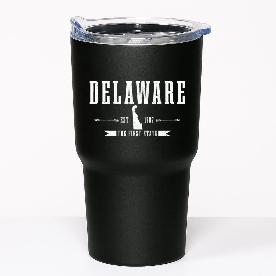 Delaware Est. 1787 The First State Pride State Map Vintage Tumbler