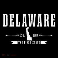 Delaware Est. 1787 The First State Pride State Map Vintage Baby Bodysuit
