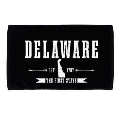 Delaware Est. 1787 The First State Pride State Map Vintage Microfiber Hand Towel
