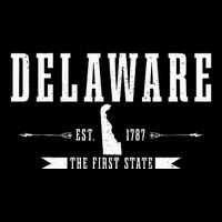 Delaware Est. 1787 The First State Pride State Map Vintage Women's V-Neck T-Shirt