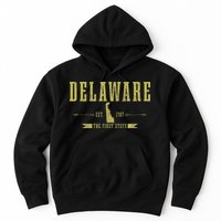 Delaware Est. 1787 The First State Pride State Map Vintage Hoodie
