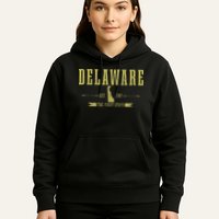 Delaware Est. 1787 The First State Pride State Map Vintage Hoodie