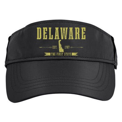 Delaware Est. 1787 The First State Pride State Map Vintage Adult Drive Performance Visor
