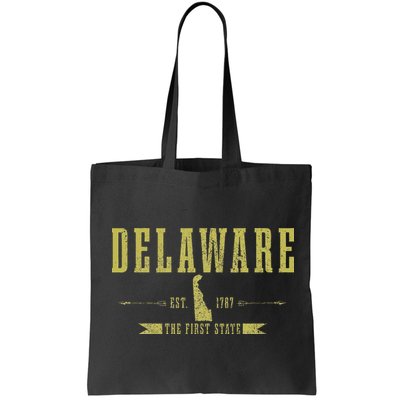 Delaware Est. 1787 The First State Pride State Map Vintage Bag