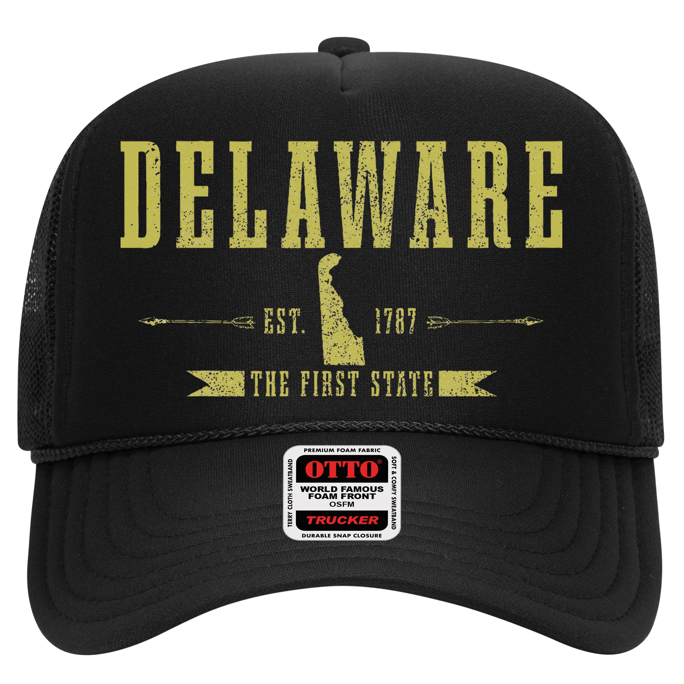 Delaware Est. 1787 The First State Pride State Map Vintage Hat