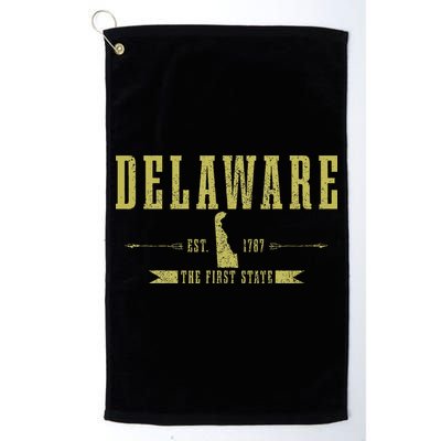 Delaware Est. 1787 The First State Pride State Map Vintage Golf Towel