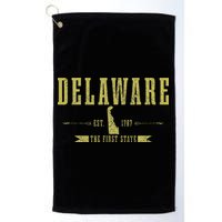 Delaware Est. 1787 The First State Pride State Map Vintage Golf Towel