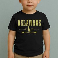 Delaware Est. 1787 The First State Pride State Map Vintage Toddler T-Shirt