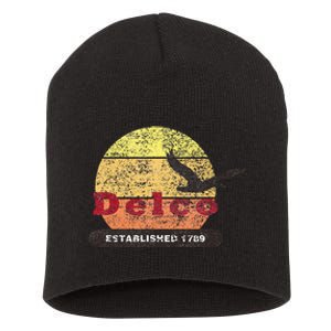 Delco Est. 1789 Goose Distressed Short Acrylic Beanie