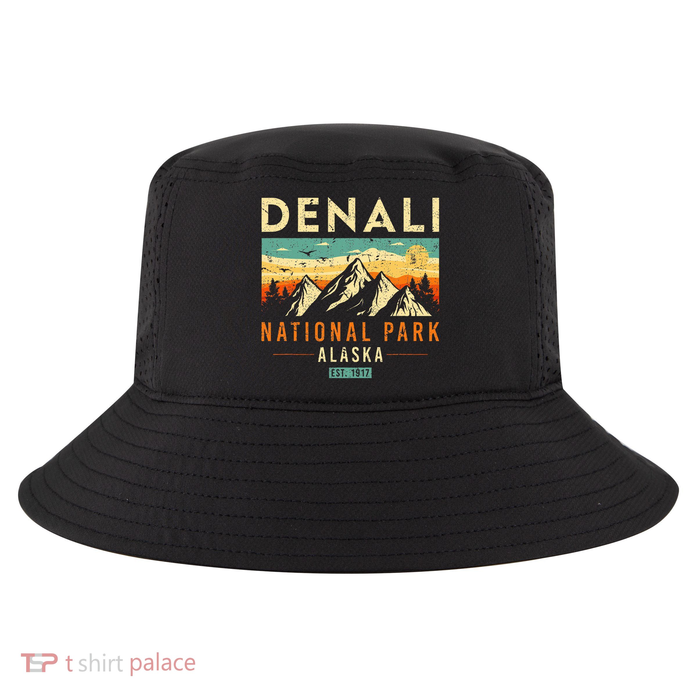 Denali Est. 1917 Vintage Retro Alaska National Park Cool Comfort Performance Bucket Hat