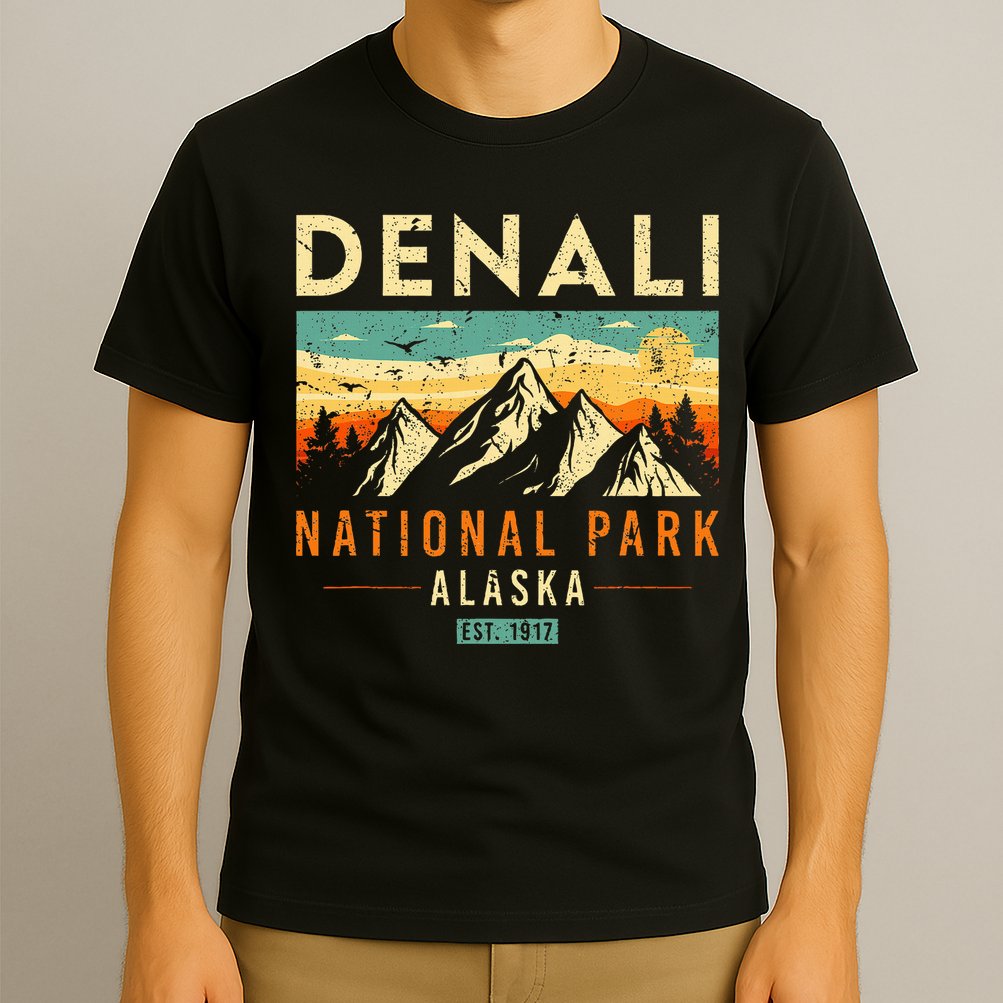 Denali Est. 1917 Vintage Retro Alaska National Park T-Shirt