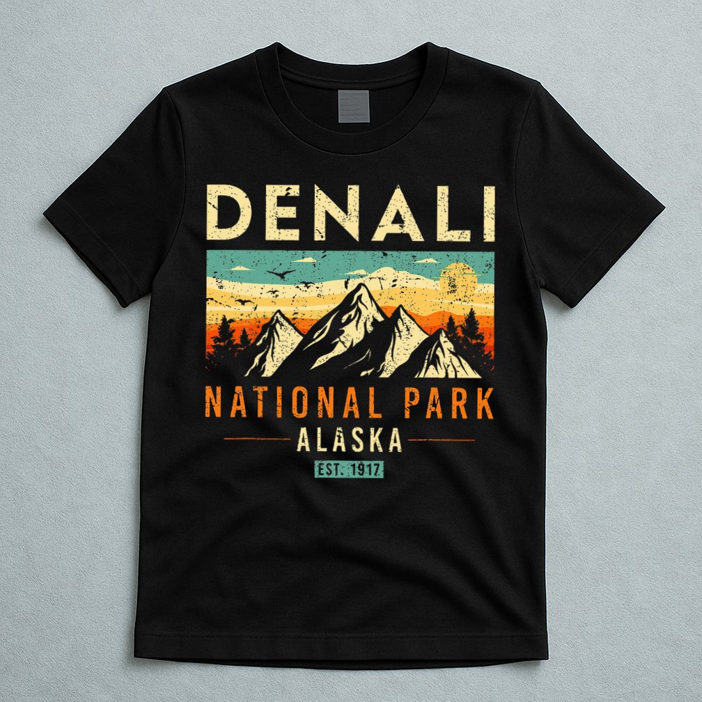 Denali Est. 1917 Vintage Retro Alaska National Park T-Shirt