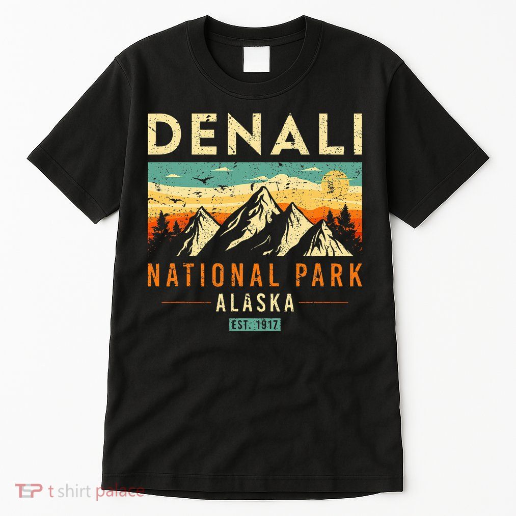 Denali Est. 1917 Vintage Retro Alaska National Park Tall T-Shirt