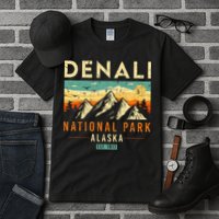 Denali Est. 1917 Vintage Retro Alaska National Park Tall T-Shirt