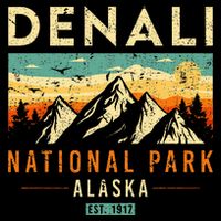 Denali Est. 1917 Vintage Retro Alaska National Park Tall T-Shirt