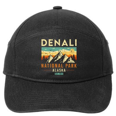 Denali Est. 1917 Vintage Retro Alaska National Park 7-Panel Snapback Hat