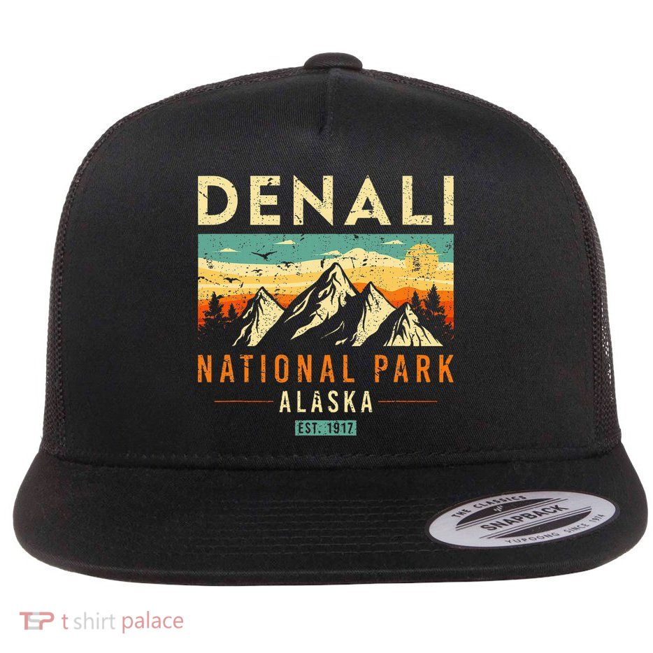 Denali Est. 1917 Vintage Retro Alaska National Park Flatbill Hat