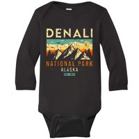 Denali Est. 1917 Vintage Retro Alaska National Park Baby Long Sleeve Bodysuit