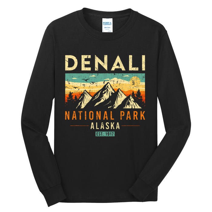 Denali Est. 1917 Vintage Retro Alaska National Park Tall Long Sleeve T-Shirt