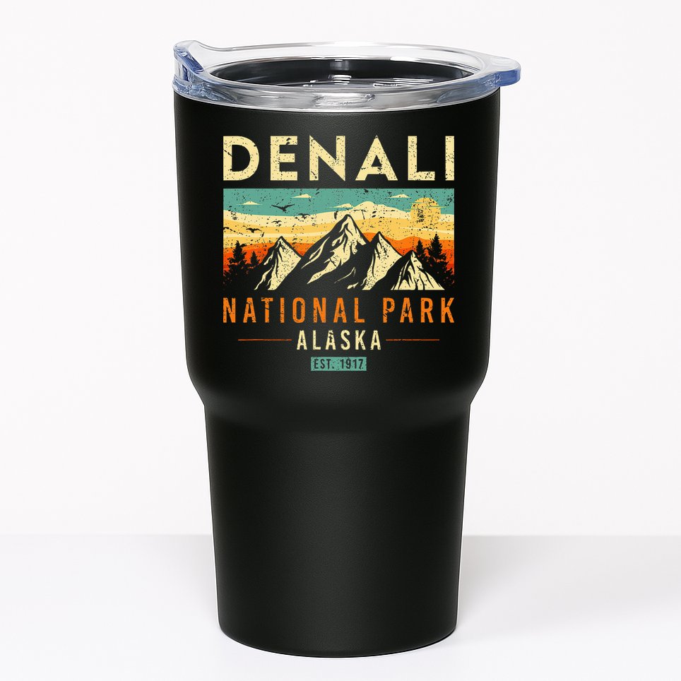 Denali Est. 1917 Vintage Retro Alaska National Park Tumbler