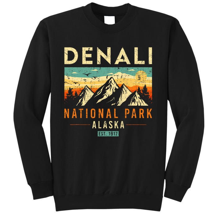 Denali Est. 1917 Vintage Retro Alaska National Park Tall Sweatshirt