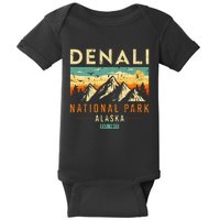 Denali Est. 1917 Vintage Retro Alaska National Park Baby Bodysuit