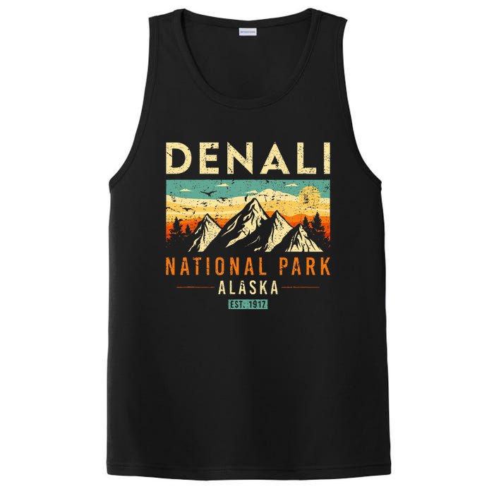 Denali Est. 1917 Vintage Retro Alaska National Park PosiCharge Competitor Tank