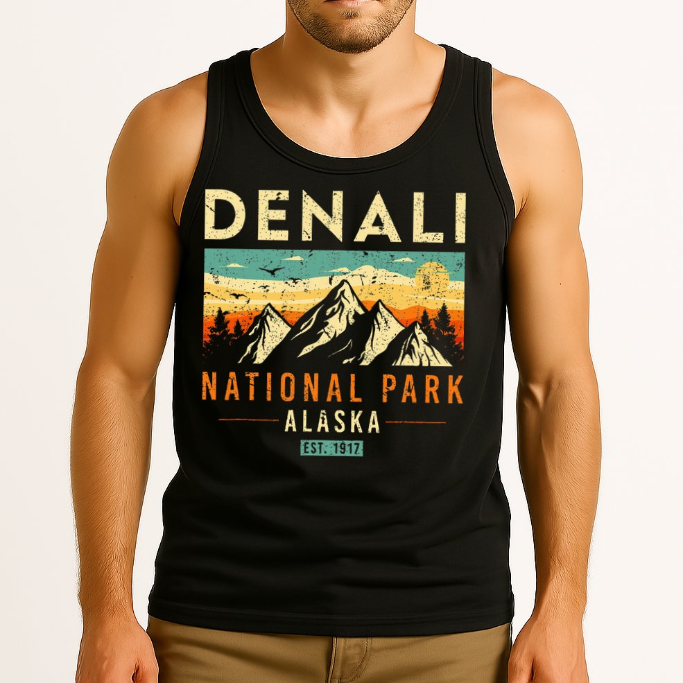 Denali Est. 1917 Vintage Retro Alaska National Park Tank Top