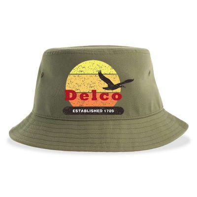 Delco Est. 1789 Goose Distressed Sustainable Bucket Hat