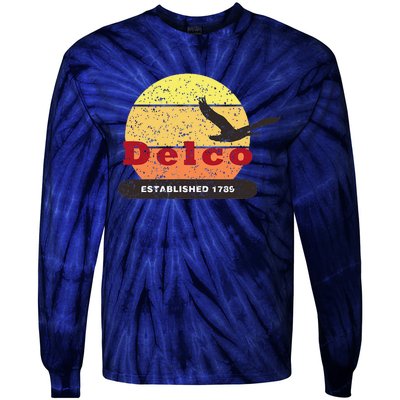 Delco Est. 1789 Goose Distressed Tie-Dye Long Sleeve Shirt